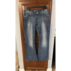 Cruel Denim Blake Jeans Womens 13 R Boot Cut Blue Stretch Denim Heavy Stitching